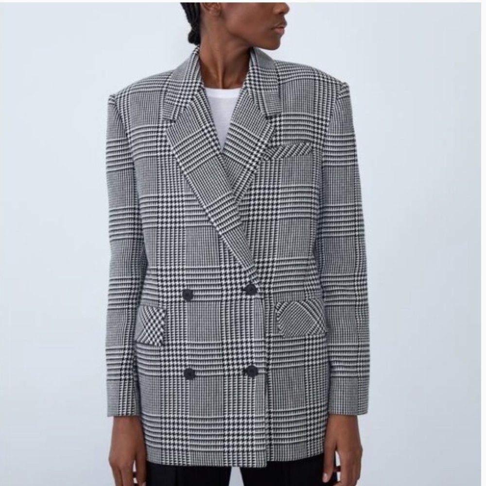 Zara Houndstooth Blazer